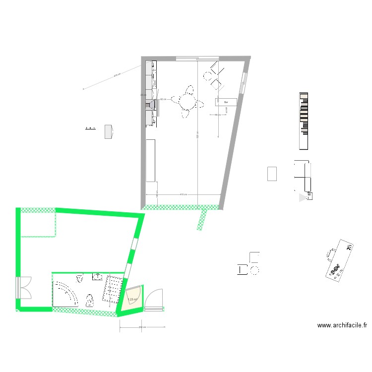 Cuisine 2. Plan de 0 pièce et 0 m2