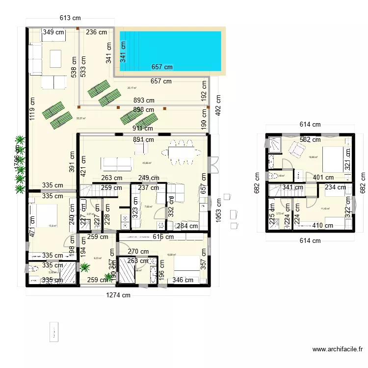 Villa Filao marc 1. Plan de 15 pièces et 227 m² Villa Filao marc 1. Plan de 15 pièces et 227 m²