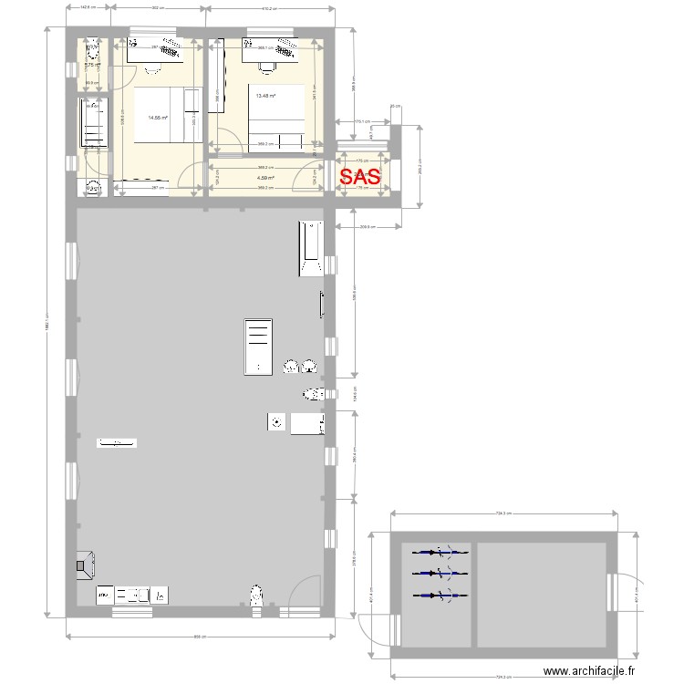 SAS annexe et hangar et abri. Plan de 0 pièce et 0 m2