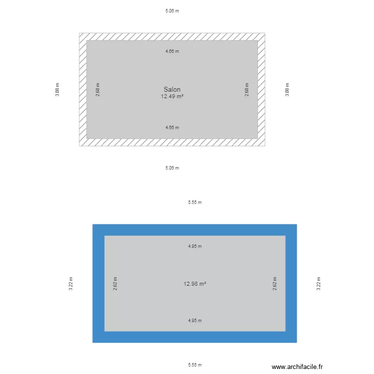 TEST COULEURS DES PIECES ET DES MURS. Plan de 