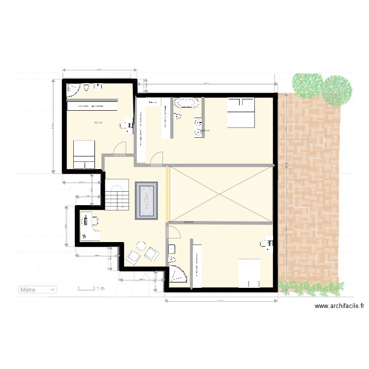 plan villa etage. Plan de 3 pièces et 144 m2