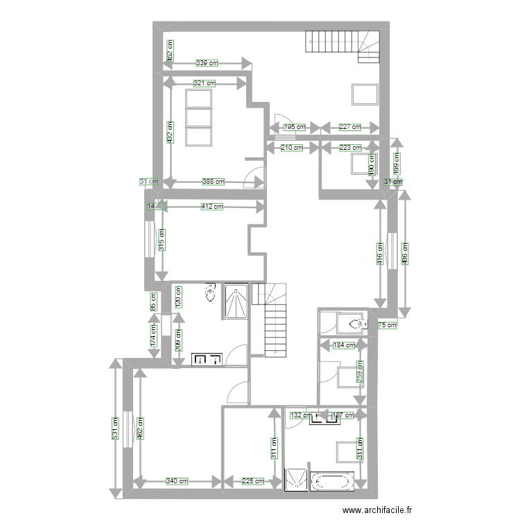 arbenz . Plan de 11 pièces et 283 m2