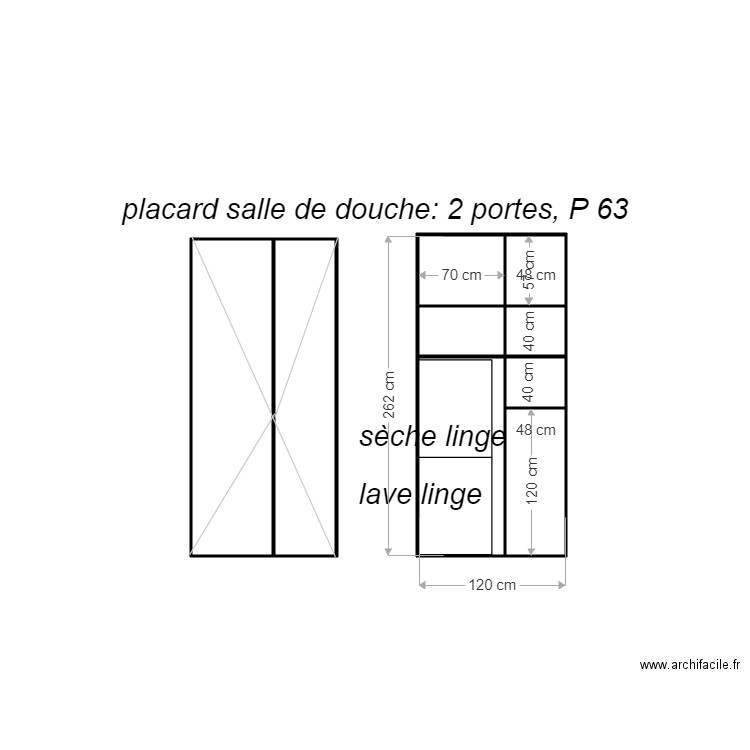 placard sdedouche. Plan de 0 pièce et 0 m2