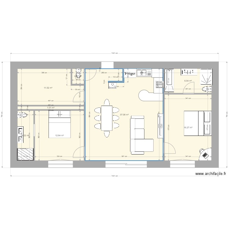 maison 90 m2 a. Plan de 0 pièce et 0 m2