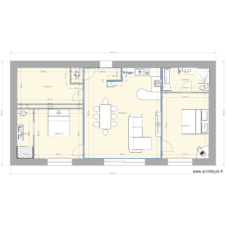 maison 90 m2 a. Plan de 8 pièces et 90 m2