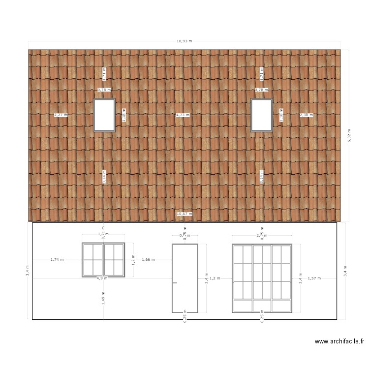 PLAN FACADE EST 1. Plan de 0 pièce et 0 m2