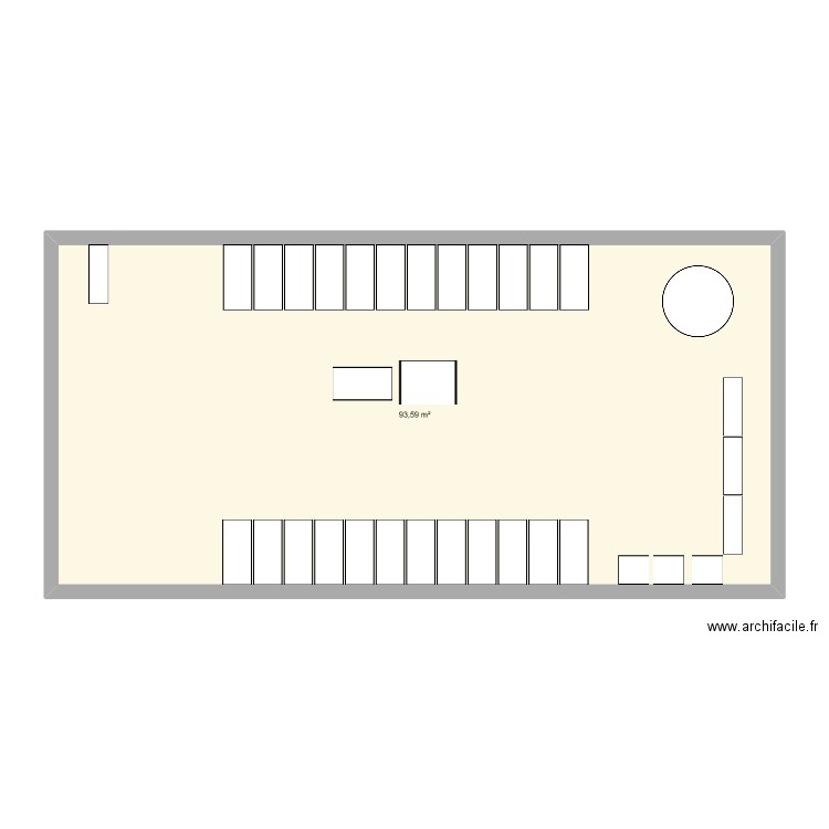 plan boutique éphémére . Plan de 1 pièce et 94 m2