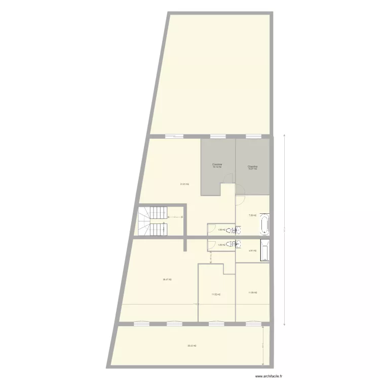 cel REZ DE CHAUSSEE Plancher  gazon Br 2 ret 3m. Plan de 