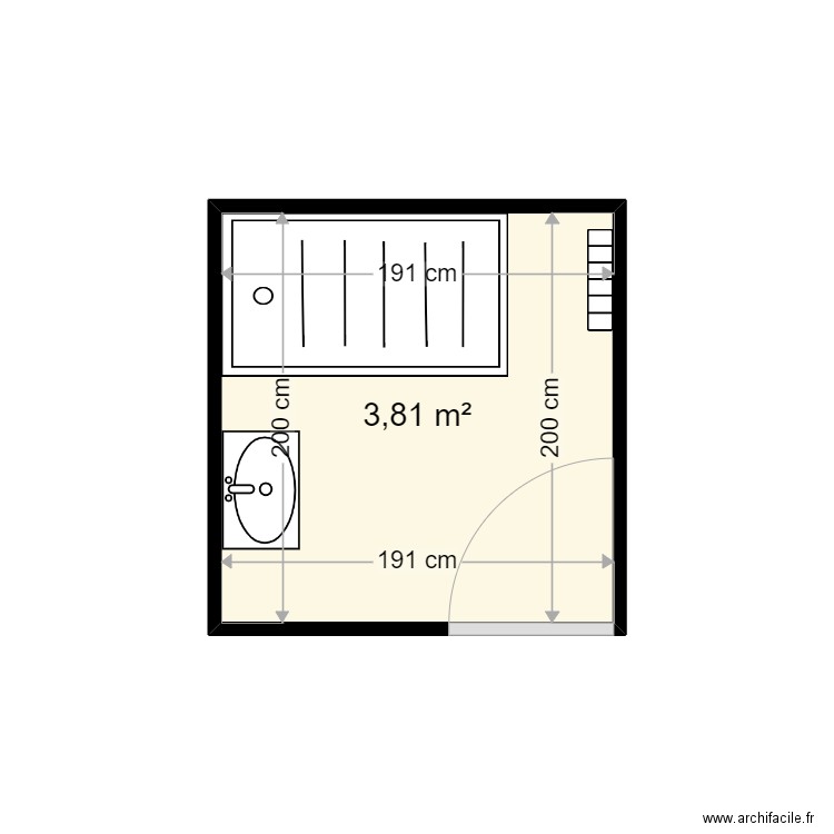 LEHEUDRE MICHEL. Plan de 1 pièce et 4 m2