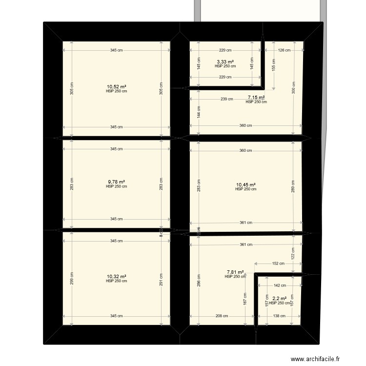 inpellizzeri projet. Plan de 15 pièces et 130 m2