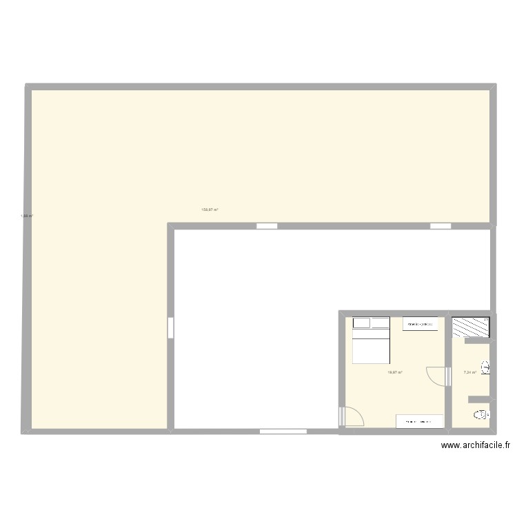 poulailler 300m2. Plan de 4 pièces et 188 m2