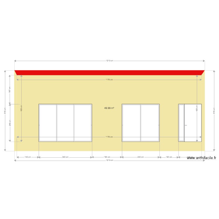 Façade Sud Projet. Plan de 0 pièce et 0 m2