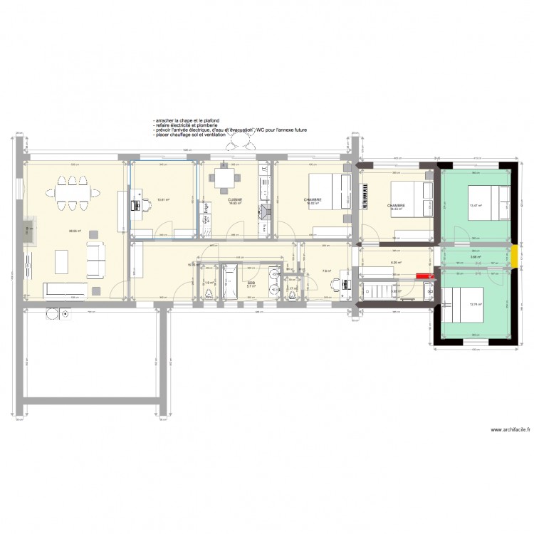 VEDRIN 4chambres 41m2. Plan de 0 pièce et 0 m2