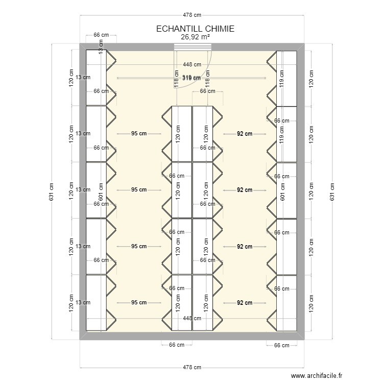 ECHANT CHIMIE. Plan de 1 pièce et 27 m2