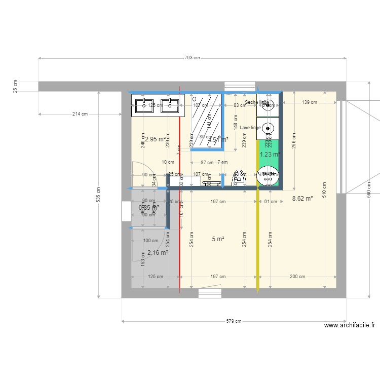 sdb2bis. Plan de 0 pièce et 0 m2