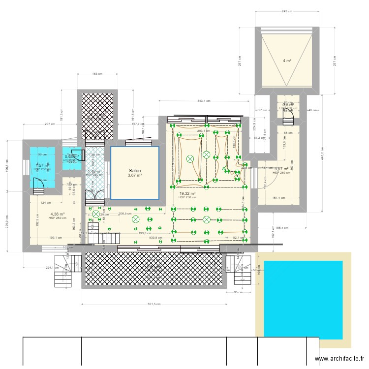 plan electricte  14. Plan de 11 pièces et 49 m2