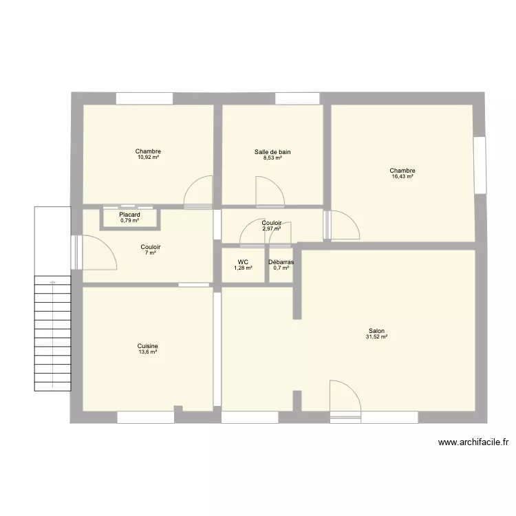 Appart &eacute;tage Huy. Plan de 