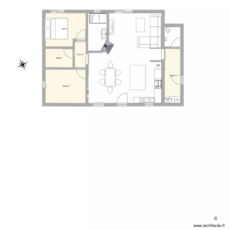plan maison 1. Plan de 5 Pièces et 33 m²