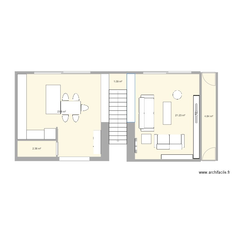 Nouveau SALON COULOIR. Plan de 0 pièce et 0 m2