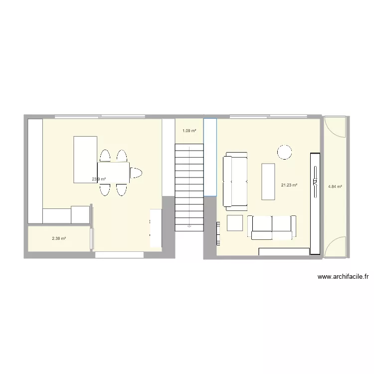 Nouveau SALON COULOIR. Plan de 