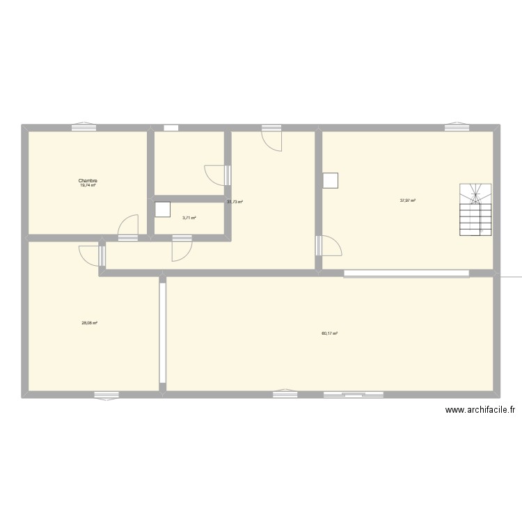 MAISON ETAGE. Plan de 6 pièces et 181 m2