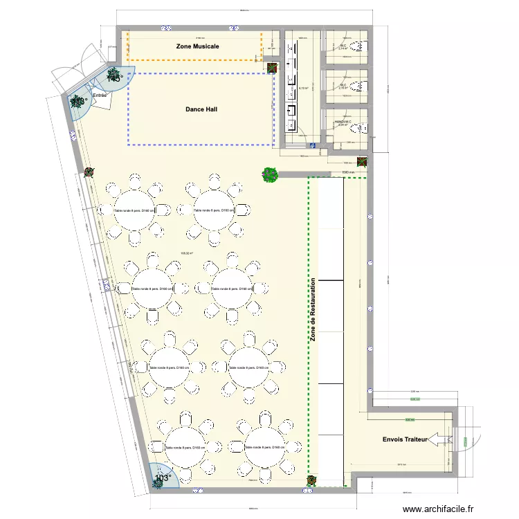 Salle des F&ecirc;tes TBC. Plan de 0 pièce et 0 m2