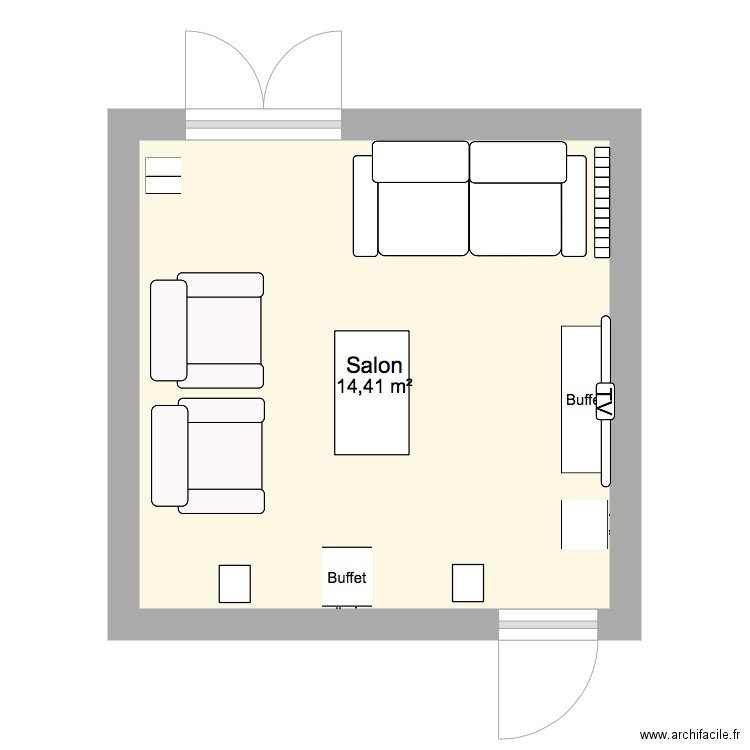 rénovation appart. Plan de 1 pièce et 14 m2