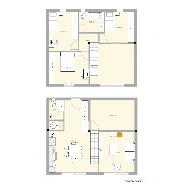 appart philippe trames 4 + 4.5. Plan de 11 pièces et 112 m2