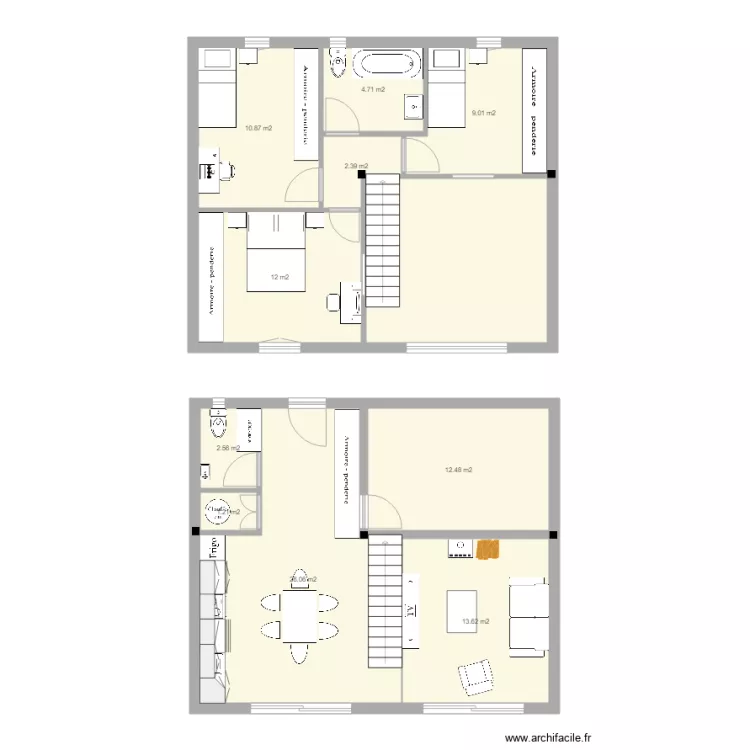 appart philippe trames 4 + 4.5. Plan de 