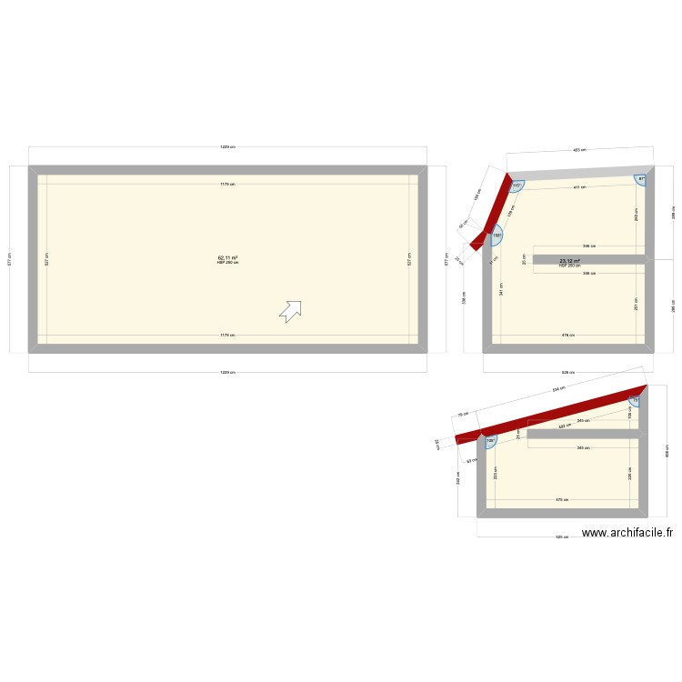 Chelles Vue Sud. Plan de 3 pièces et 98 m2