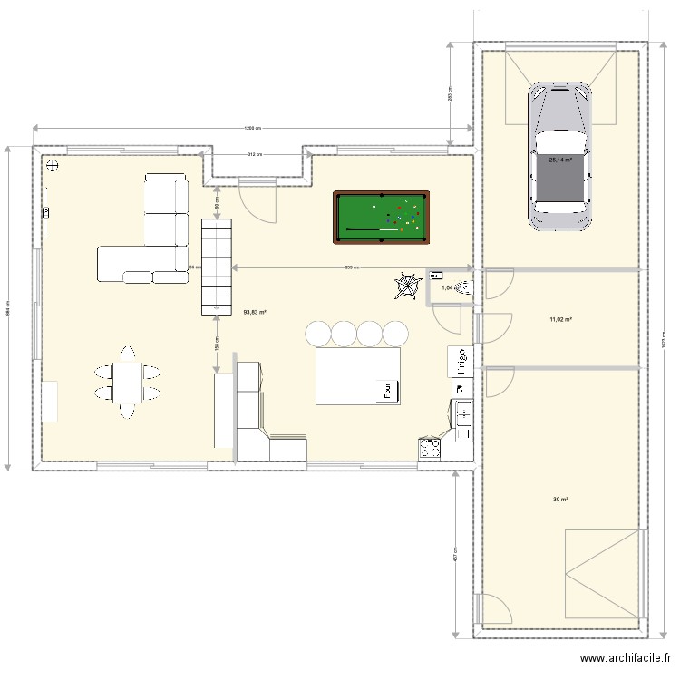 Saulces 3 Maisons. Plan de 13 pièces et 256 m2