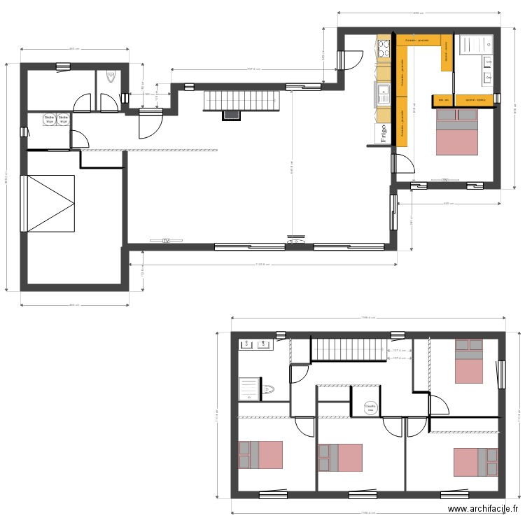 plan agencé suite parat. Plan de 21 pièces et 205 m2