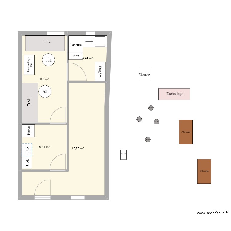 Briançon_V4. Plan de 4 pièces et 33 m2