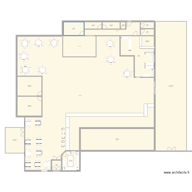 BAR 20. Plan de 18 pièces et 764 m2