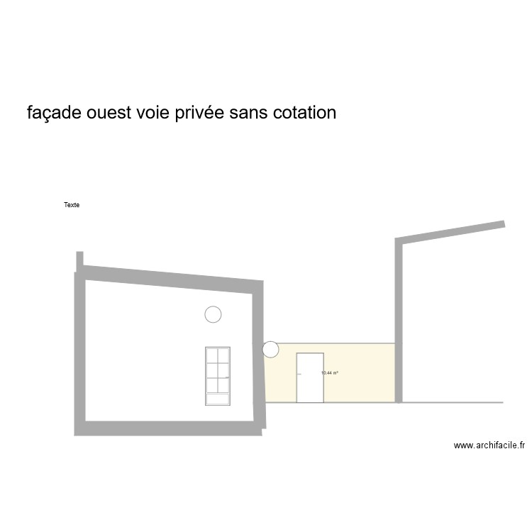 facade babord coté voie privée 20120102 . Plan de 0 pièce et 0 m2