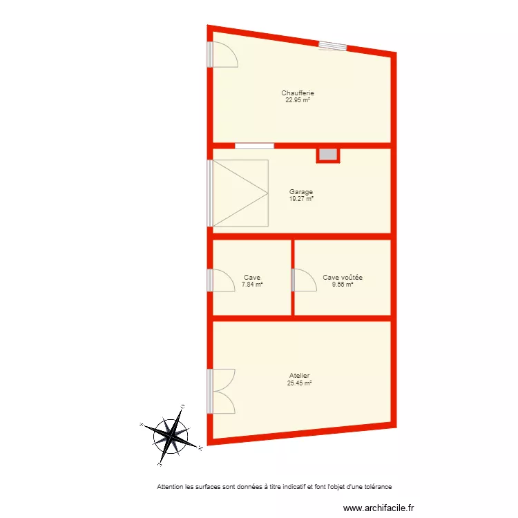 BI 4118 RDC  non c&ocirc;t&eacute;. Plan de 