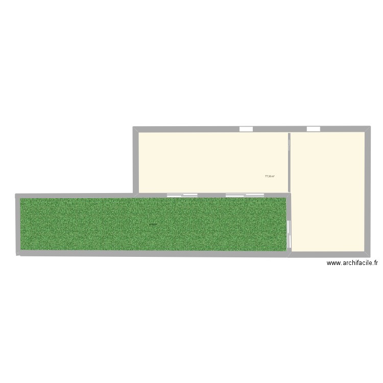 grange monnaie. Plan de 1 pièce et 77 m2