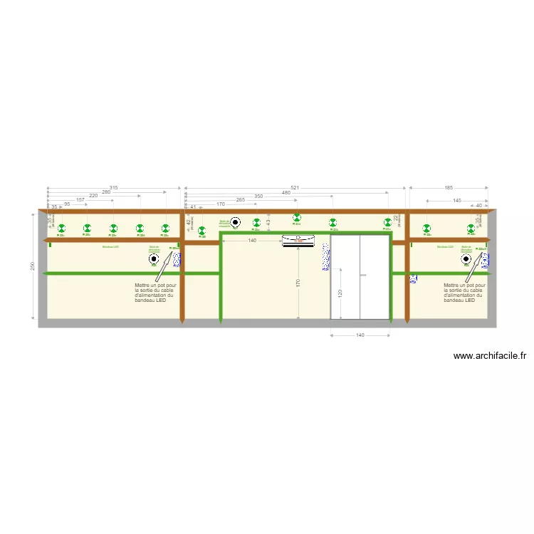 Bureaux toit nord V01. Plan de 