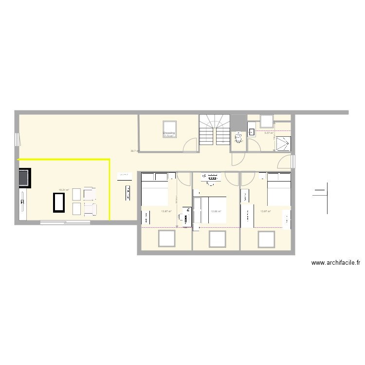 Le Goffic Etage. Plan de 0 pièce et 0 m2