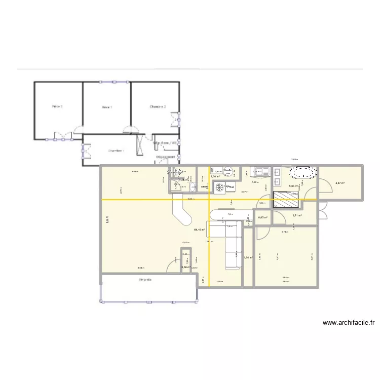 calepinage2. Plan de 9 Pièces et 86 m² calepinage2. Plan de 9 Pièces et 86 m²
