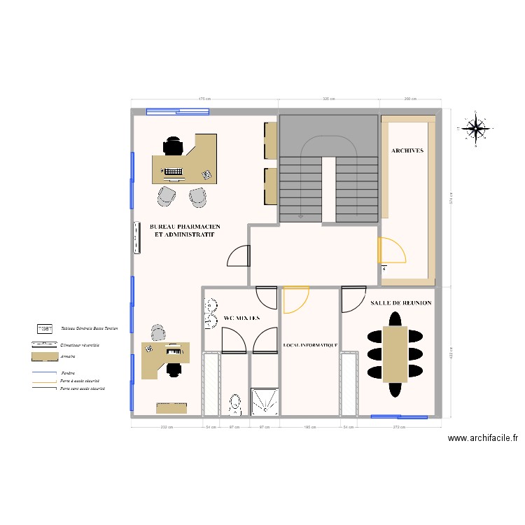 Brignoles étage - équipements. Plan de 10 pièces et 91 m2