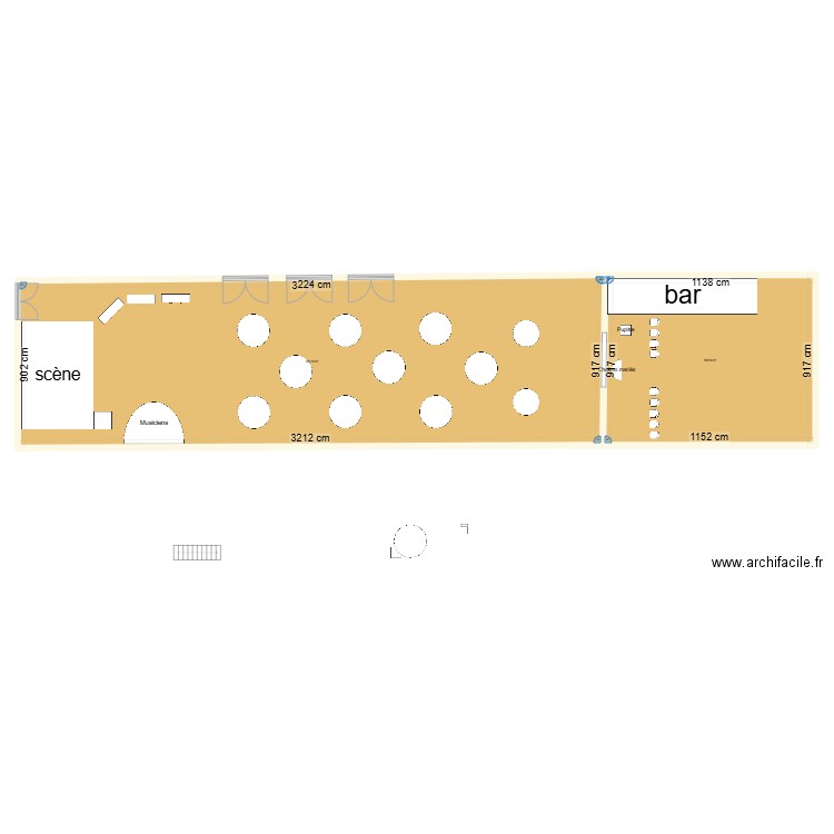 Mariage. Plan de 2 pièces et 398 m2