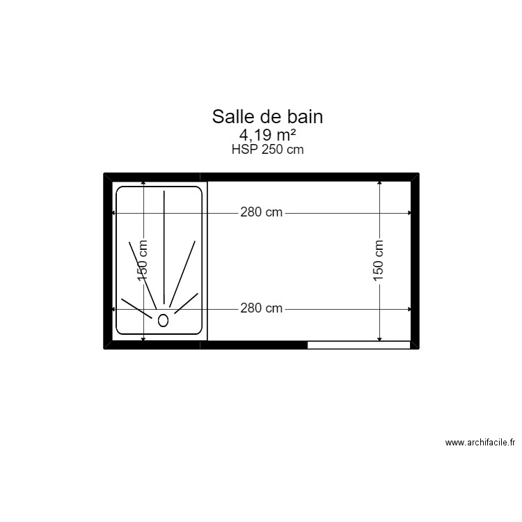 HAMELIN. Plan de 1 pièce et 4 m2