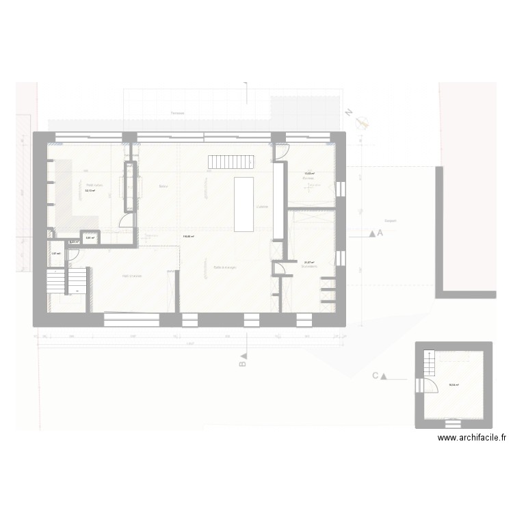 SOHIER 38 RDC. Plan de 8 pièces et 203 m2