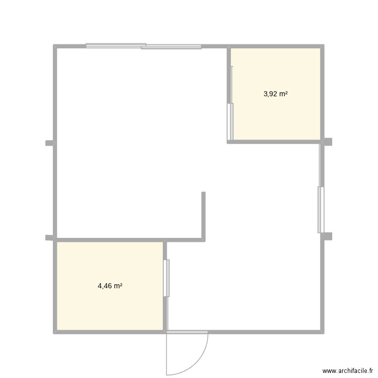 snack ah-ken v3. Plan de 2 pièces et 8 m2