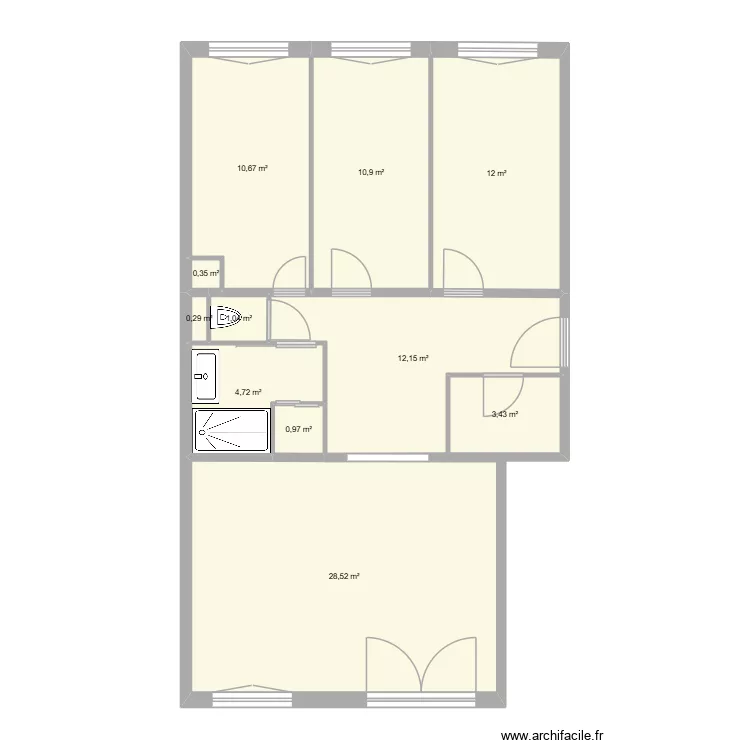 Appart patrick. Plan de 11  et 85 m²