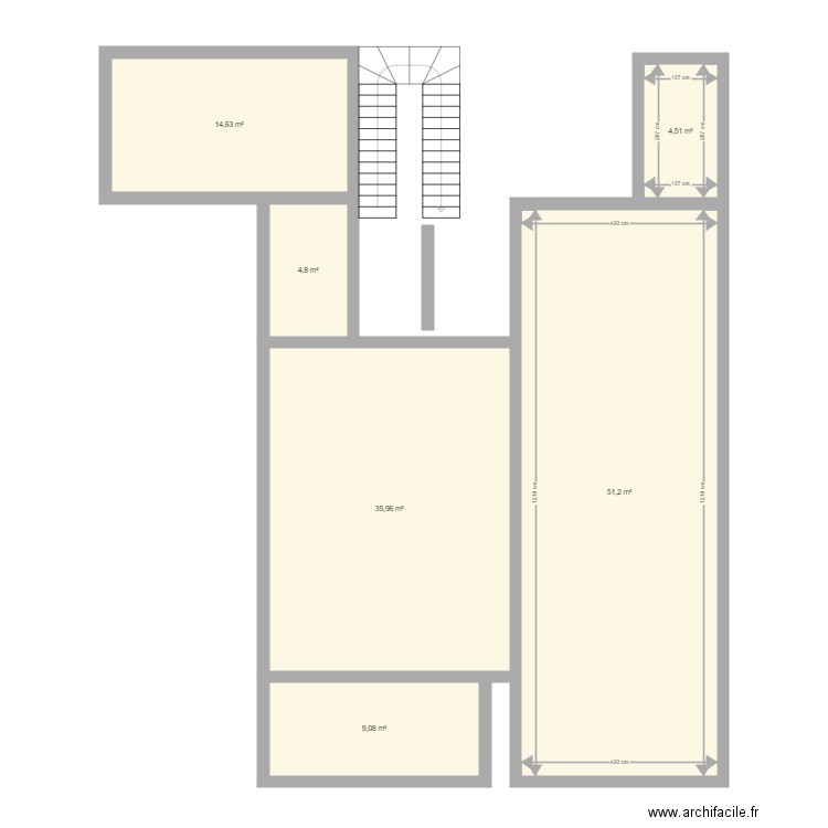 Sous Sol Villa S. Plan de 6 pièces et 120 m2