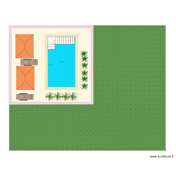 plage piscine maison. Plan de 0 pièce et 0 m2