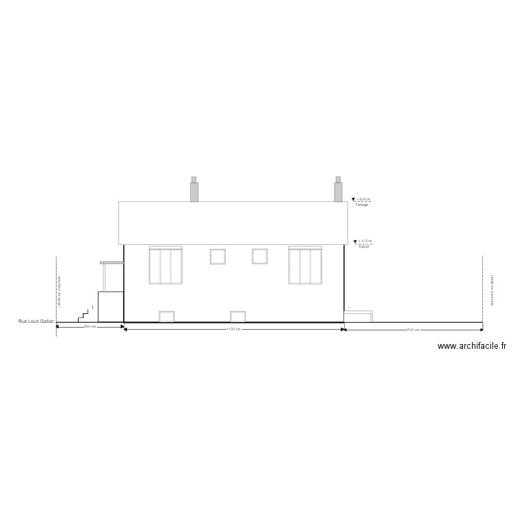 Façade Nord Ouest initial. Plan de 0 pièce et 0 m2