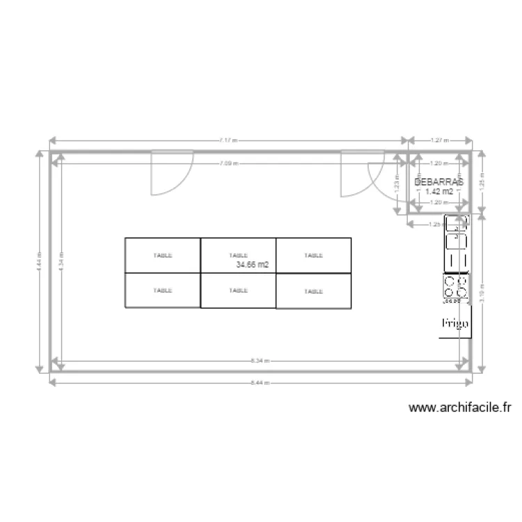 TAVERS SALLE DES JEUNES. Plan de 